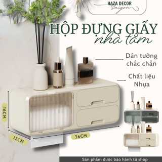 Hộp Đựng Khăn Giấy Nhà Tắm Dán Tường Chống Nước, Hộp Nhựa Đựng Giấy Vệ Sinh Mỹ Phẩm