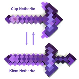  Đồ Chơi Cúp - Kiếm Biến Hình NETHERITE  THẠCH ANH TÍM  MẠNH NHẤT Thế Giới MINECRAFT 