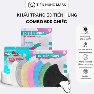 Thùng 600 Chiếc Khẩu Trang 5D Tiến Hùng Chính Hãng - Công Nghệ Nhật, Chống Bụi Mịn & Kháng Khuẩn