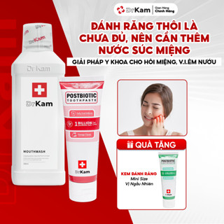 Combo 2 Bước DrKam Nước Súc Miệng Và Kem Đánh Răng - Vừa Khử Hôi Miệng, Giảm Viêm Nướu Vừa Ngăn Ngừa Tái Phát