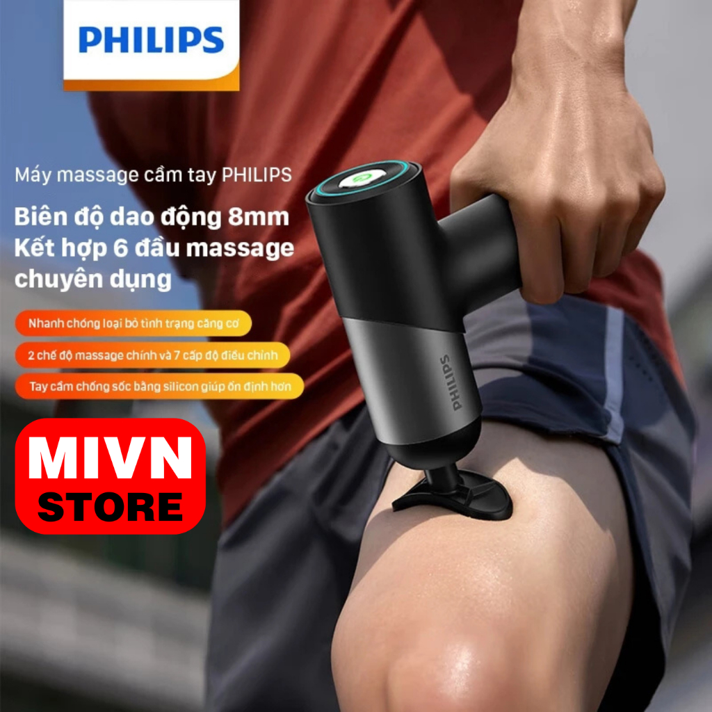 (HỎA TỐC 2H) Súng Massage Cầm Tay Fascial Gun Philips PPM7323 Chính Hãng