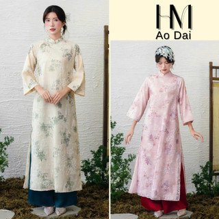  Áo dài 4 tà Tú Diệp thiết kế dáng suông cổ đứng tay lỡ chất liệu tơ thêu cao cấp lót lụa nhật trơn mặc  dịp tết lễ hội 