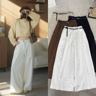  Quần thô suông ống rộng lưng chun Nữ  có kèm belt  the.sweaterweather TSW 
