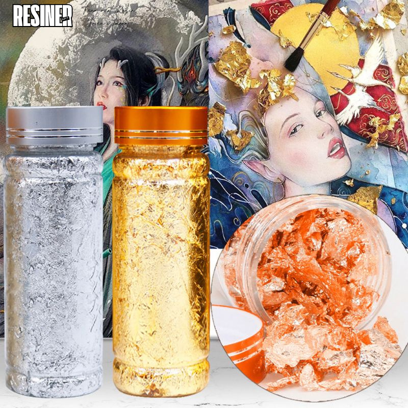 Giấy Vàng Giấy Bạc Trang Trí Resin Làm Handmade Trang Trí Móng