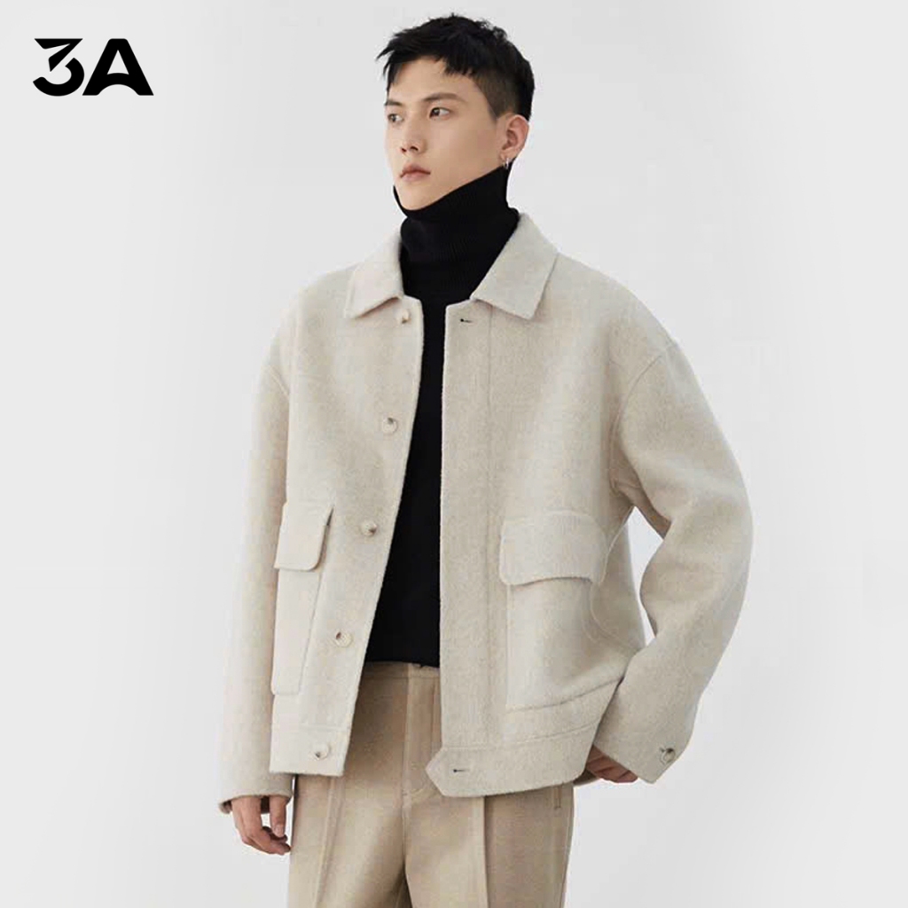Áo Khoác Nam 3A Menstore Phong Cách Hàn Quốc | Dạ Lông Cao Cấp 3 màu DA-25