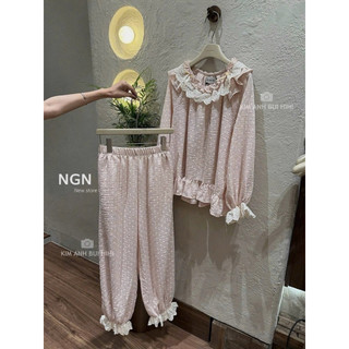 Set Bộ Ngủ Đũi Chấm Bi Hồng KAB [Sẵn Ship]