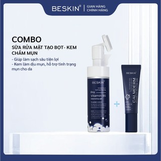 COMBO: SỮA RỬA MẶT TẠO BỌT + KEM CHẤM MỤN - Thương Hiệu: BESKIN