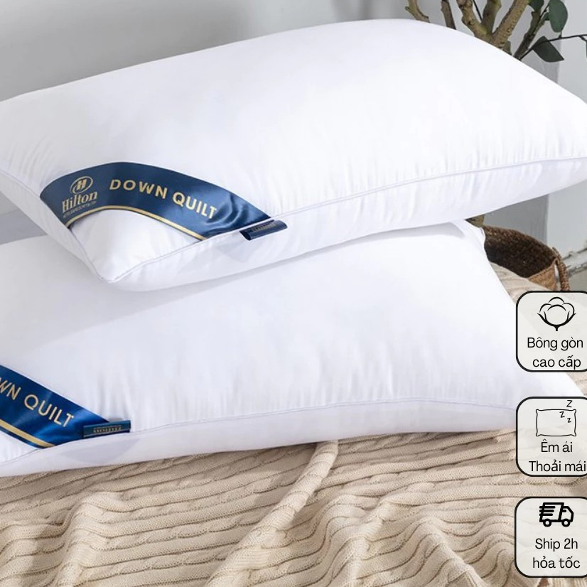 Ruột gối đầu bông gòn cao cấp, Ruột gối nằm hơi kích thước 45x65cm nặng 1,3kg siêu đẹp