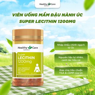 Mầm đậu nành Healthy Care Super Lecithin 1200mg của Úc 100 viên