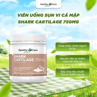  Viên Uống Sụn Vi Cá Hỗ Trợ Xương Khớp Healthy Care Shark Cartilage 750mg 200 Viên 