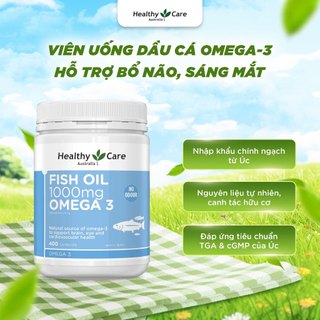  Viên uống dầu cá Omega 3 Healthy Care Fish Oil Hộp 400 viên 
