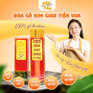 Đũa ăn gỗ Kim Giao Cúc Phương Ninh Bình chính hãng loại 1 chống mốc không cong vênh không sơn phủ
