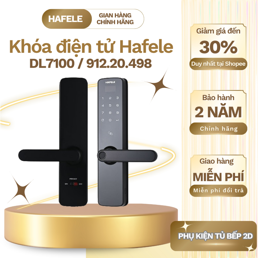 [HAFELE MIỄN PHÍ LẮP ĐẶT] Khoá Điện Tử DL7100 - 912.05.498 Có Điều Khiển Từ Xa