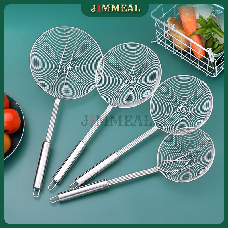 [INOX] Vợt Lẩu, Vợt Chiên Rán Vớt Ráo Dầu Cán Dài Chắc Chắn Có Móc Treo Bằng INOX JIMMEAL Đa Năng