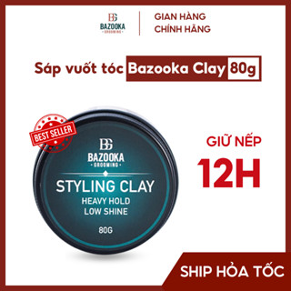 Sáp vuốt tóc nam Bazooka Styling Clay 80g, giữ nếp cứng, bóng thấp, tạo phồng tóc, nhiều kết cấu