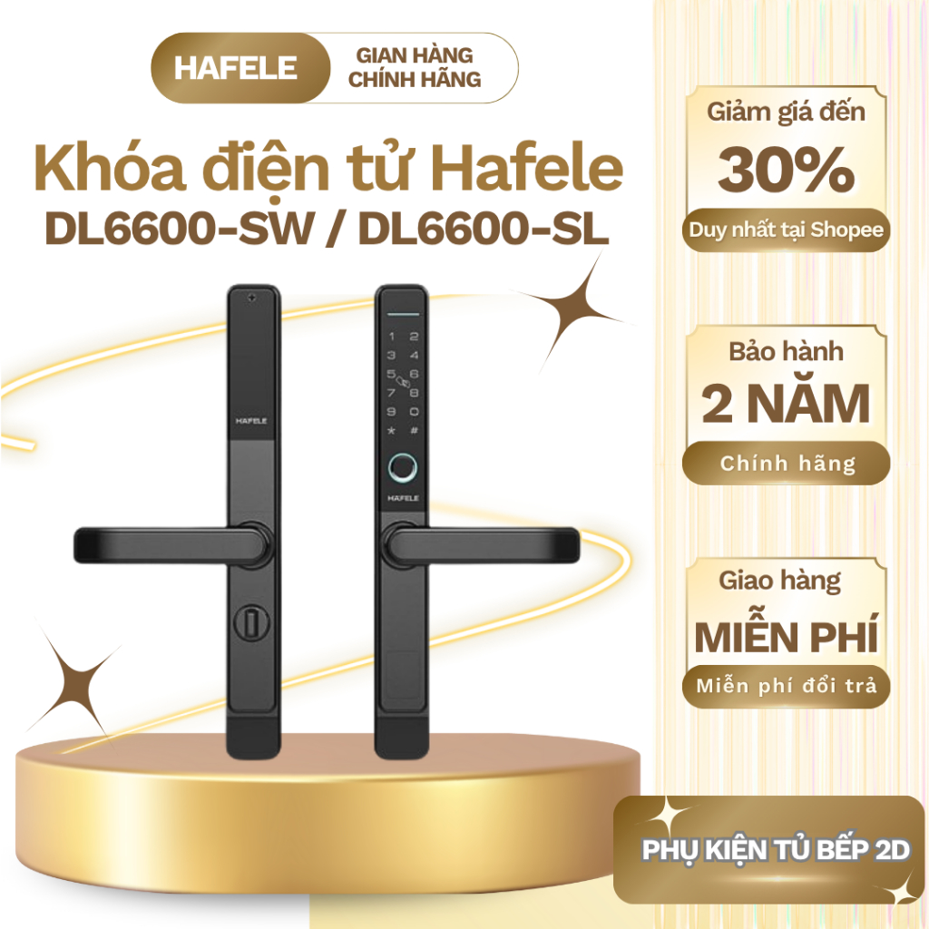 [HAFELE MIỄN PHÍ LẮP ĐẶT] Khoá Điện Tử Cho Cửa Khung Nhôm, Cửa Gỗ Đố Nhỏ DL6600