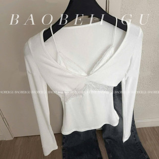  |BAOBEII.GU| Áo Himmi tay dài phối áo dây ren tiểu thư_có bigsize 