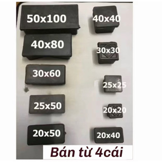 COMBO 2CÁI Đầu bịt Hộp sắt,bịt chân bàn tủ ghế vuông,chữ Nhật cao su cao cấp