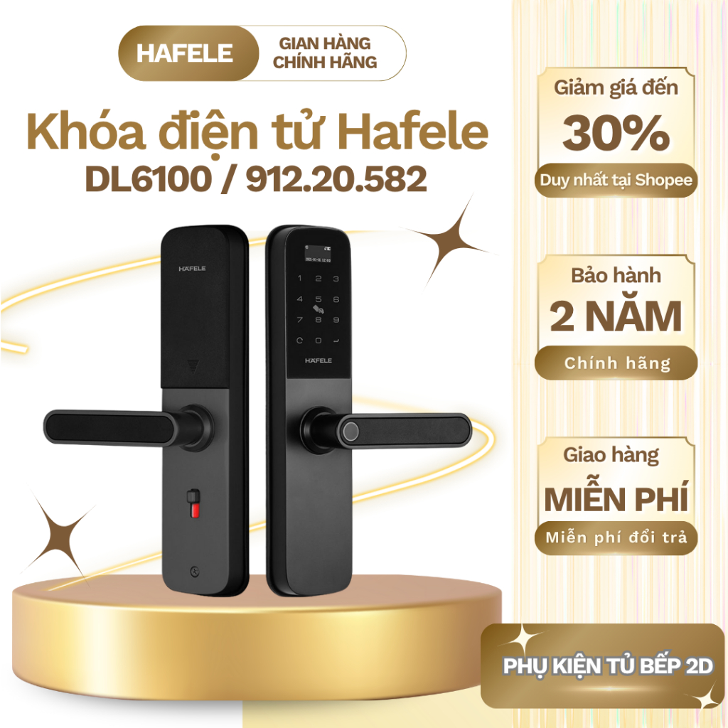 [HAFELE MIỄN PHÍ LẮP ĐẶT] Khoá Điện Tử DL6100 - 912.20.582 Có Điều Khiển Từ Xa
