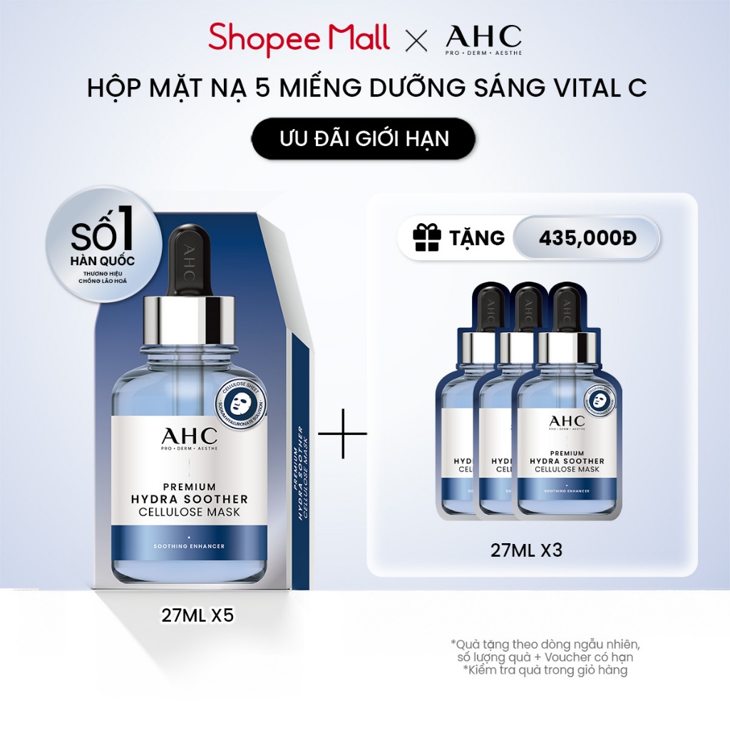 Hộp 5 mặt nạ miếng mặt nạ dưỡng da cao cấp AHC 27ml x 5