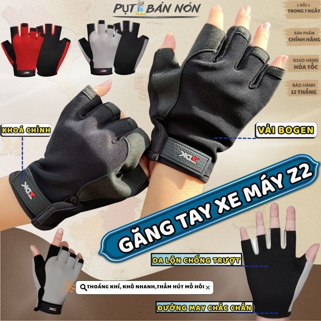 Găng Bao Tay Ngắn Ngón Cắt 5 ZDK Z2, Bao Tay Lái Xe Chống Nắng, Chống Trượt,Thoáng Mát Chống Tia Uv Chuyên Đi Phượt.