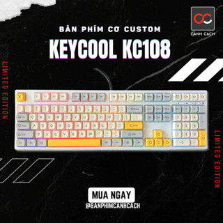  Bàn Phím Cơ Keycool mạch xuôi rgb  KC108 Fullsize 1 Mode Cắm Dây Keycap PBT 