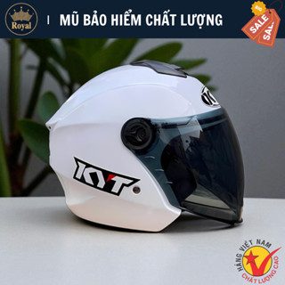 Mũ Bảo Hiểm 3/4 Royal XH01 Trắng Bóng - Chính Hãng, Bảo Hành 12 Tháng, Tặng Logo KYT + Mã Giảm 10%