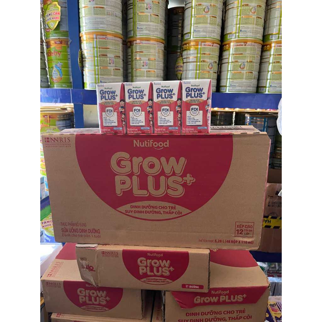 Date 11/2026-Mẫu mới/ Sữa bột pha sẵn grow plus nuti 110ml (1 thùng 48 hộp).