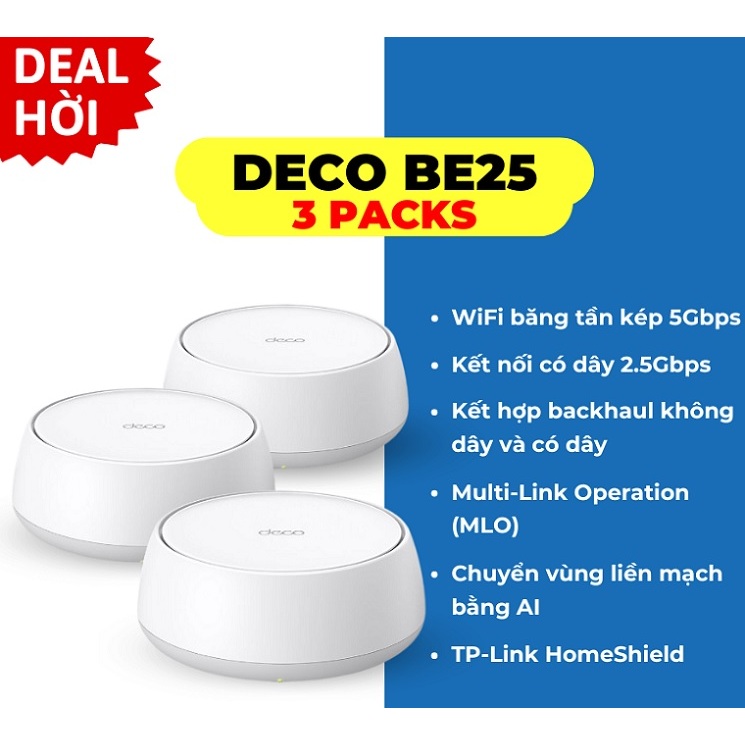 Hệ thống Mesh Wifi 7 BE5000 TP-Link Deco BE25 (3 Pack)
