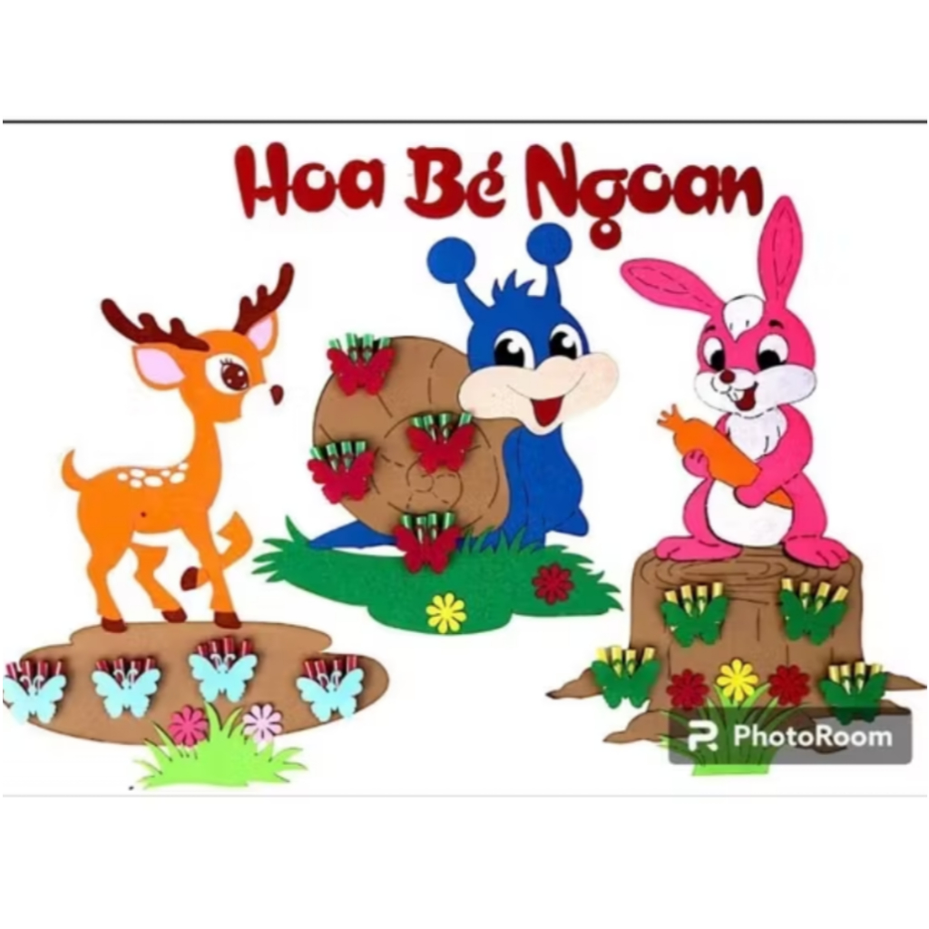 Bảng bé ngoan, hoa bé ngoan, trang trí mầm non, đồ dùng mầm non, tranh góc mầm non