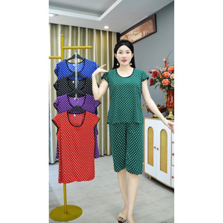 Bộ lửng thun lạnh tay con chấm bi