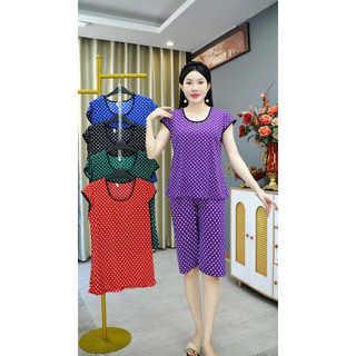Bộ lửng thun lạnh tay con chấm bi