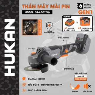 Máy mài pin HUKAN G1-AG5700s, Không chổi than 3 Tốc độ Công tắc bụng, CHỐNG KHỞI ĐỘNG LẠI