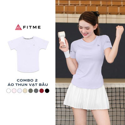 Combo áo thun thể thao nữ tập gym yoga Fitme vạt bầu thoáng khí thấm hút mồ hôi AVBNU