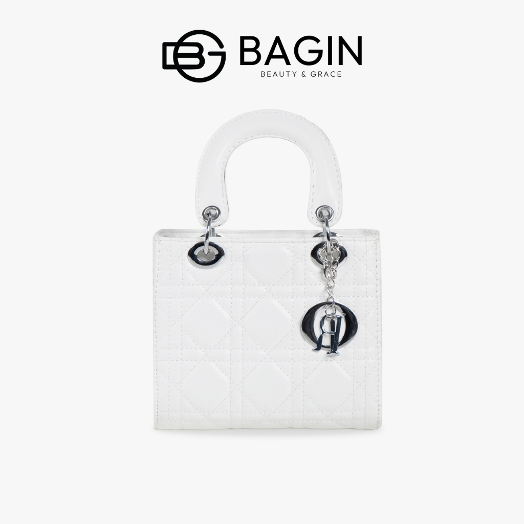 BAGIN Túi Xách Nữ Dáng Vuông  Da Cao Cấp Mềm Tặng Kèm Charm Dây Đeo Có Quai Xách