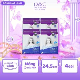 Combo 4 gói băng vệ sinh thảo dược siêu the mát Glamiss Cool ban ngày
