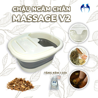 Chậu Ngâm Chân Gấp Gọn V2 PHỤ MẪU, Có Khay Để Điện Thoại Tiện Lợi - Tặng Kèm Gói Ngâm Chân Thảo Mộc