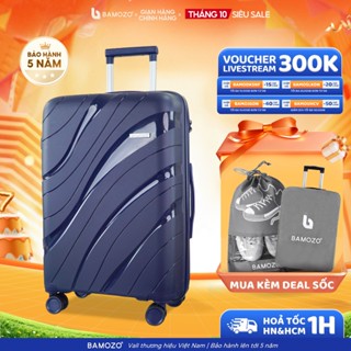 Vali du lịch size 28 Chống vỡ Bamozo nhựa PP cao cấp, khóa kéo chống rạch hai lớp_Nancy