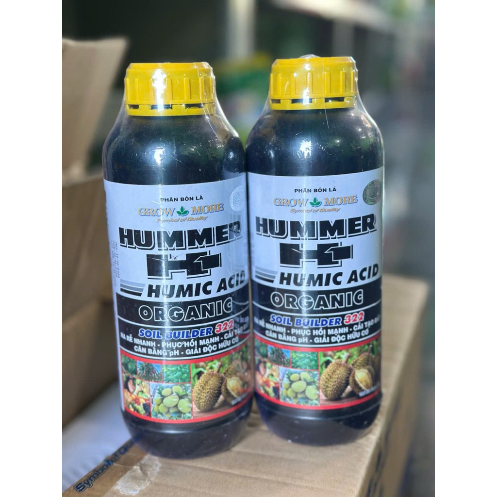 Phân Bón Lá Hữu Cơ  Grow More Hummer H1 Humic Acid 322 - Chai 1lít