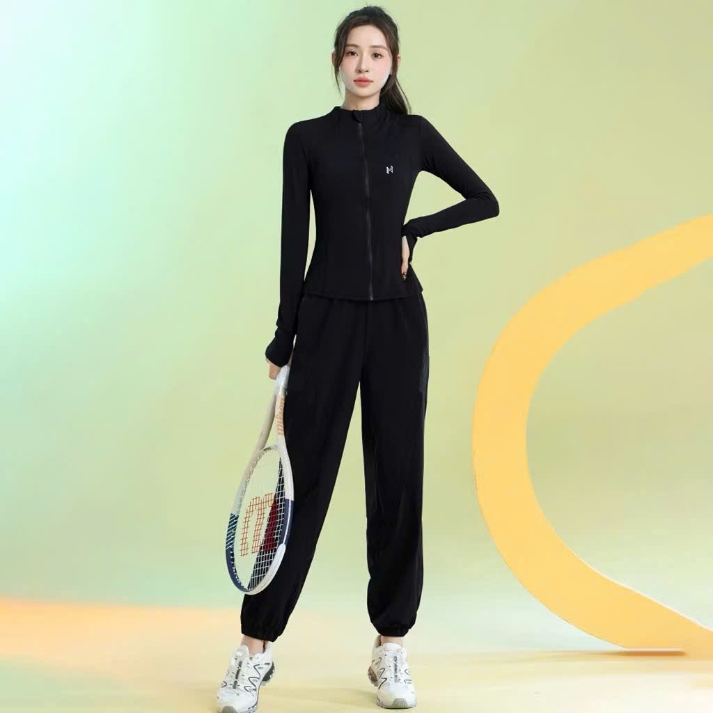 Bộ áo dài tay quần dài Joger tập gym yoga cho nữ, chạy bộ, cầu lông tập thể thao tôn dáng chất đẹp