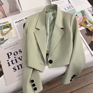  Áo áo vest croptop đệm vai áo khoác blazer dáng ngắn form lửng dài tay cho nữ phong cách công sở  thu đông ÁO COPTOP 