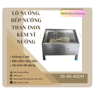 Bếp Nướng Than Hoa Inox Có Kèm Vĩ - Bếp Nướng Inox