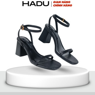 Giày Cao Gót 7P Đế Vuông Quai Ngang Dây Mảnh HADU M7119 Da Vân Cao Cấp, Bảo Hành 12T