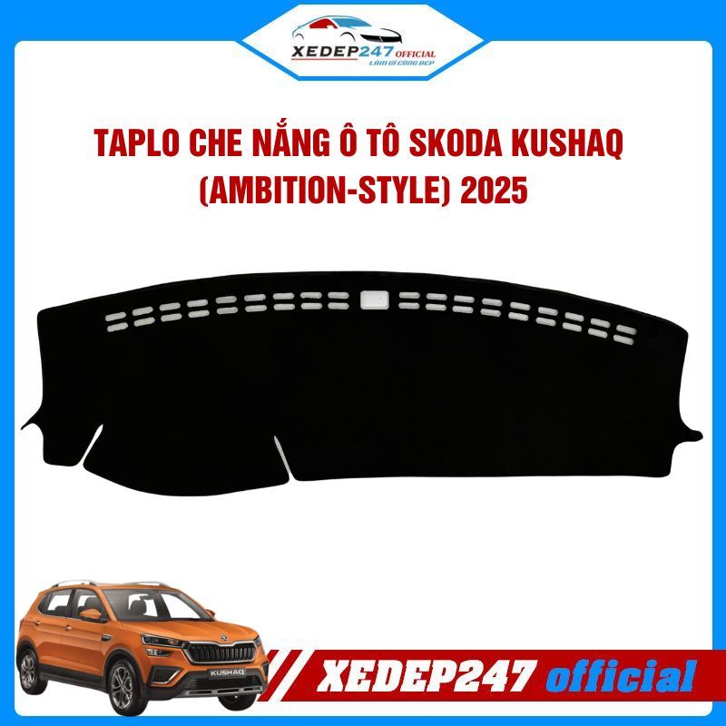 Thảm taplo ô tô Skoda Kushaq (Ambition-Style) 2025-Nay, Nhung chống nắng giảm chói chuẩn form