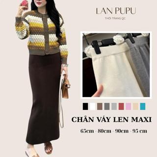   LAN PUPU   QC Loại 1 Chân váy Maxi -Len Lông thỏ dáng dài siêu hack dáng,che chân,tôn V3  70cm,80cm,85cm,90cm 95cm  