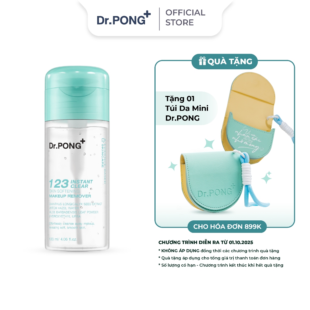 Nước tẩy trang Dr.PONG 123 Instant Clear Skin Softening Makeup Remover 120ml
