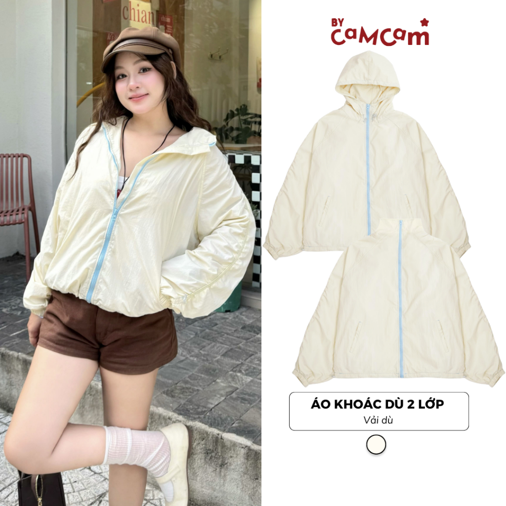Áo Khoác Dù 2 Lớp 𝑩𝒚𝒄𝒂𝒎𝒄𝒂𝒎 Chắn Gió Dễ Thương Cho Nữ AND227