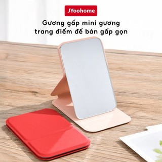  Gương Gấp Mini Bỏ Túi Cầm Tay JYoohome Gương Soi Trang Điểm Để Bàn Da PU Gấp Gọn Tiện Lợi 