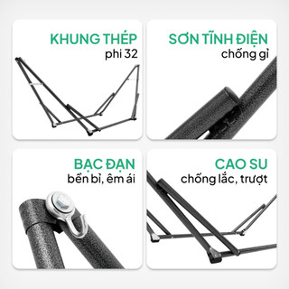 Khung giá võng thép sơn tĩnh điện Lâm Tùng phi 32 bền bỉ chưa bao gồm lưới võng