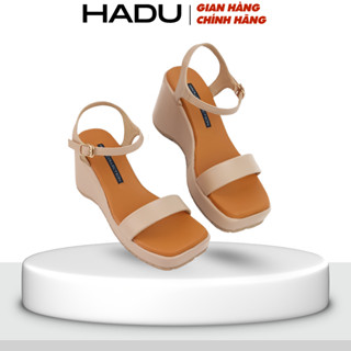 Giày Sandal Đế Xuồng 8P Quai Ngang Tamira HADU MX15 Da PU Cao Cấp Đệm Mút Siêu Êm Ái BH 12 Tháng